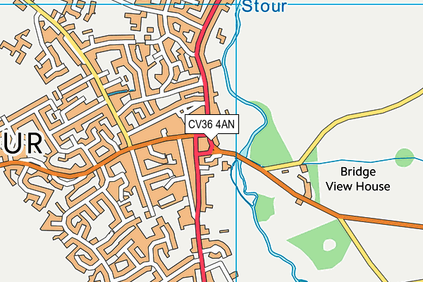 CV36 4AN map - OS VectorMap District (Ordnance Survey)