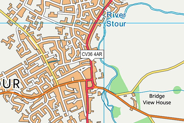 CV36 4AR map - OS VectorMap District (Ordnance Survey)