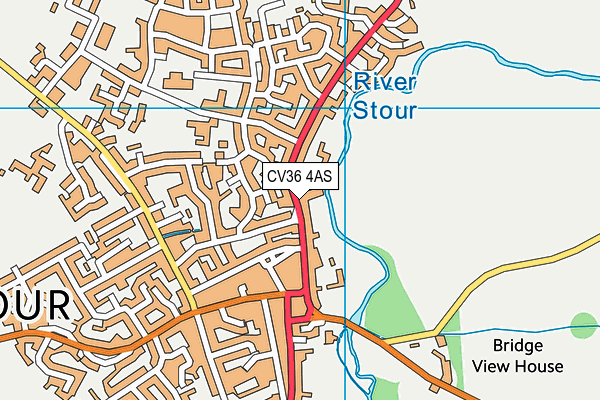 CV36 4AS map - OS VectorMap District (Ordnance Survey)