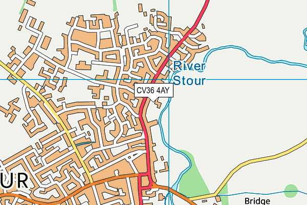 CV36 4AY map - OS VectorMap District (Ordnance Survey)