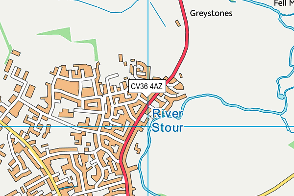 CV36 4AZ map - OS VectorMap District (Ordnance Survey)