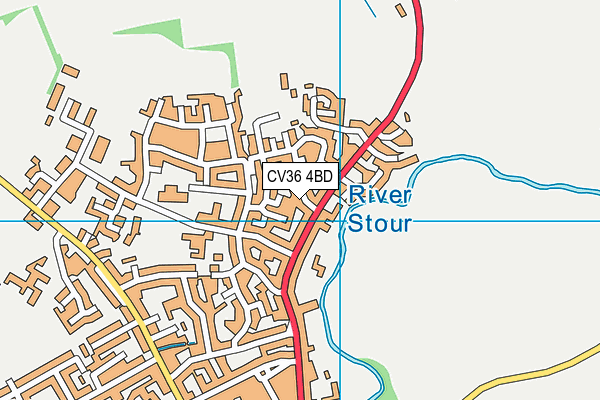 CV36 4BD map - OS VectorMap District (Ordnance Survey)