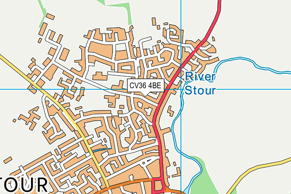 CV36 4BE map - OS VectorMap District (Ordnance Survey)