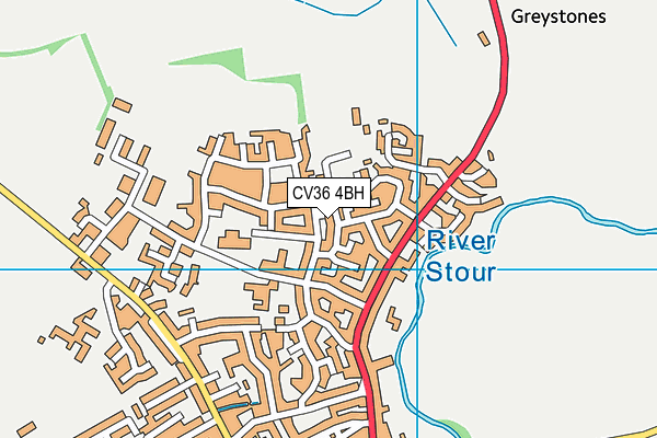 Shipston-on-stour Rugby Football Club map (CV36 4BH) - OS VectorMap District (Ordnance Survey)