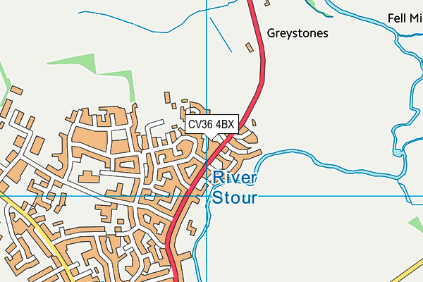 CV36 4BX map - OS VectorMap District (Ordnance Survey)