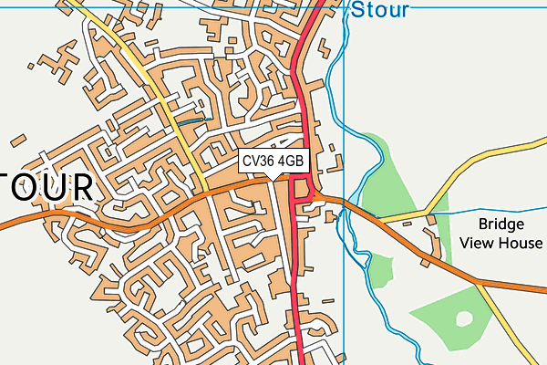 CV36 4GB map - OS VectorMap District (Ordnance Survey)