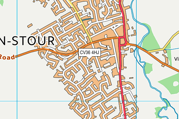 CV36 4HJ map - OS VectorMap District (Ordnance Survey)