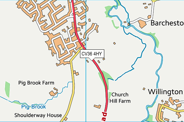 CV36 4HY map - OS VectorMap District (Ordnance Survey)