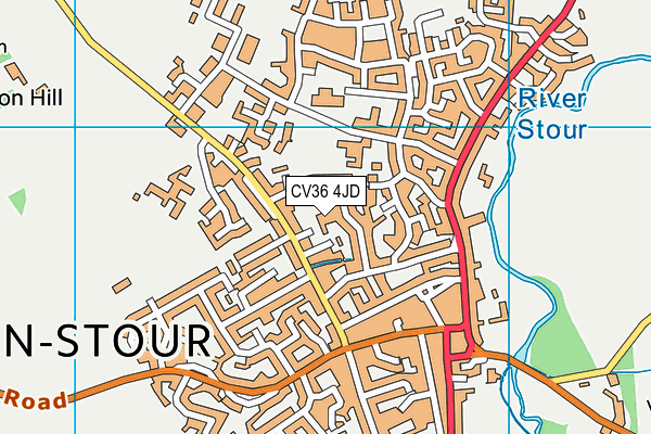 CV36 4JD map - OS VectorMap District (Ordnance Survey)