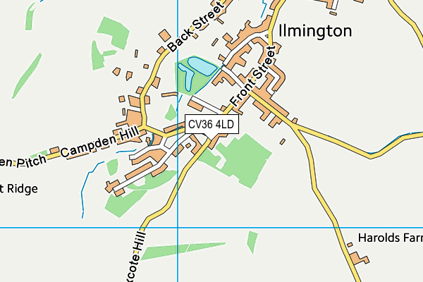 CV36 4LD map - OS VectorMap District (Ordnance Survey)