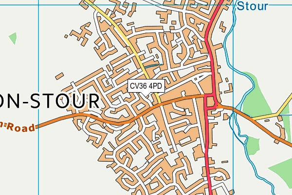 CV36 4PD map - OS VectorMap District (Ordnance Survey)
