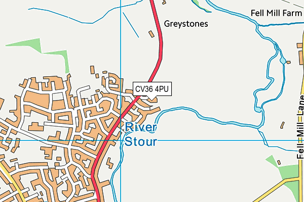 CV36 4PU map - OS VectorMap District (Ordnance Survey)