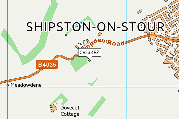 CV36 4PZ map - OS VectorMap District (Ordnance Survey)