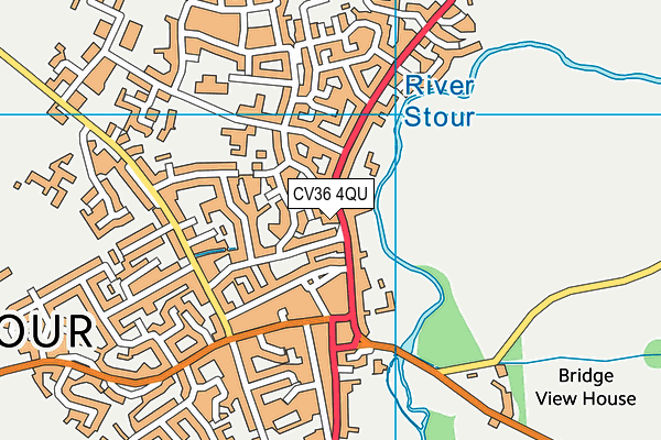 CV36 4QU map - OS VectorMap District (Ordnance Survey)
