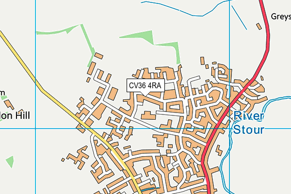 CV36 4RA map - OS VectorMap District (Ordnance Survey)
