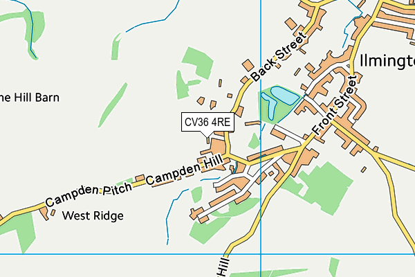 CV36 4RE map - OS VectorMap District (Ordnance Survey)