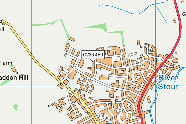 CV36 4RJ map - OS VectorMap District (Ordnance Survey)
