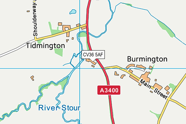 CV36 5AF map - OS VectorMap District (Ordnance Survey)