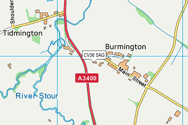 CV36 5AG map - OS VectorMap District (Ordnance Survey)