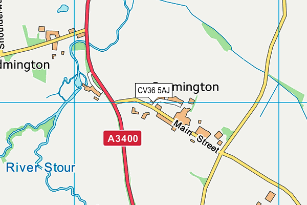 CV36 5AJ map - OS VectorMap District (Ordnance Survey)