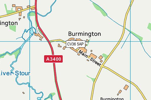 CV36 5AP map - OS VectorMap District (Ordnance Survey)