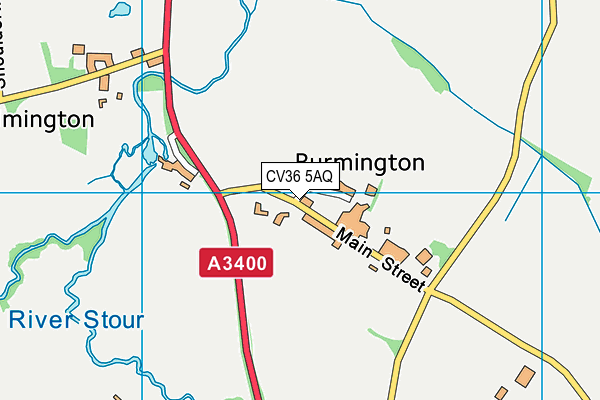 CV36 5AQ map - OS VectorMap District (Ordnance Survey)