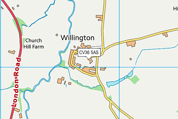 CV36 5AS map - OS VectorMap District (Ordnance Survey)