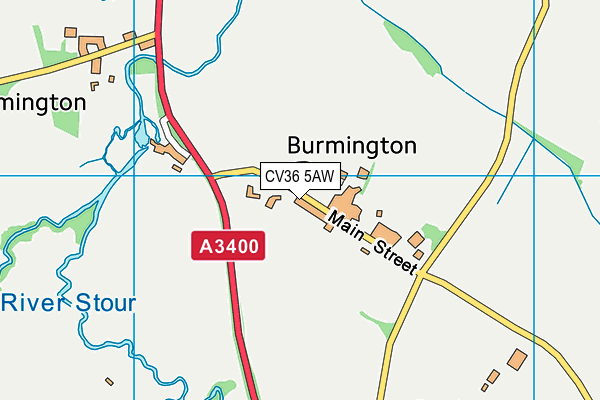 CV36 5AW map - OS VectorMap District (Ordnance Survey)