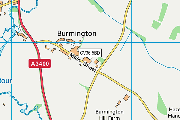 CV36 5BD map - OS VectorMap District (Ordnance Survey)