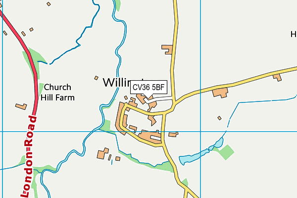 CV36 5BF map - OS VectorMap District (Ordnance Survey)