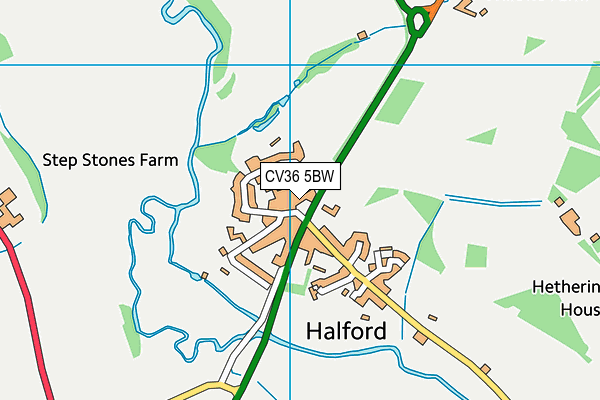 CV36 5BW map - OS VectorMap District (Ordnance Survey)