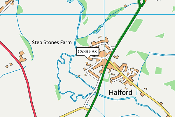 CV36 5BX map - OS VectorMap District (Ordnance Survey)