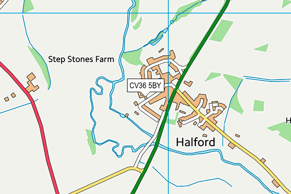 CV36 5BY map - OS VectorMap District (Ordnance Survey)