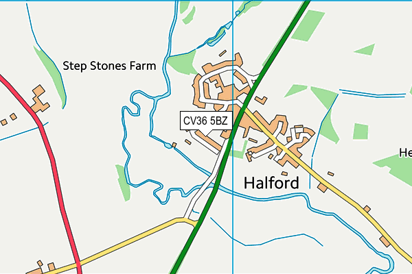 CV36 5BZ map - OS VectorMap District (Ordnance Survey)