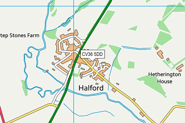 CV36 5DD map - OS VectorMap District (Ordnance Survey)