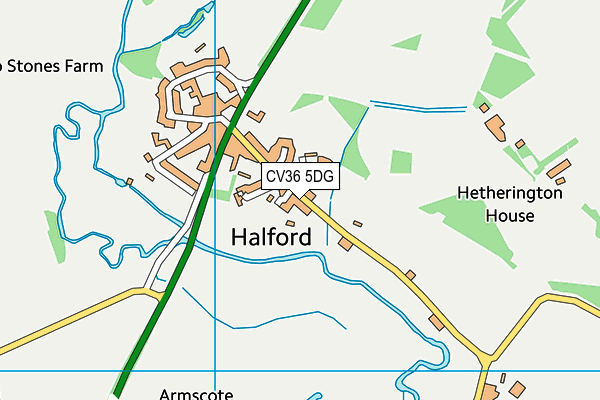 CV36 5DG map - OS VectorMap District (Ordnance Survey)