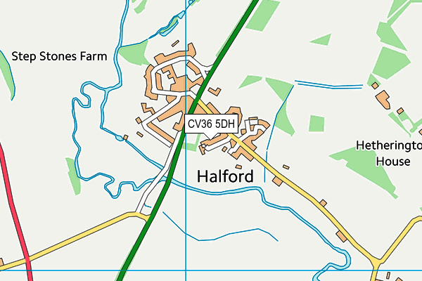 CV36 5DH map - OS VectorMap District (Ordnance Survey)