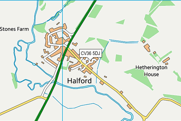 CV36 5DJ map - OS VectorMap District (Ordnance Survey)