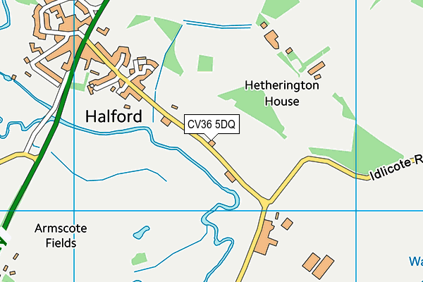 CV36 5DQ map - OS VectorMap District (Ordnance Survey)