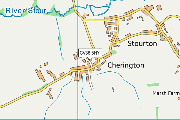 CV36 5HY map - OS VectorMap District (Ordnance Survey)