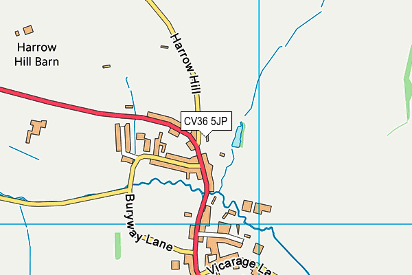 CV36 5JP map - OS VectorMap District (Ordnance Survey)