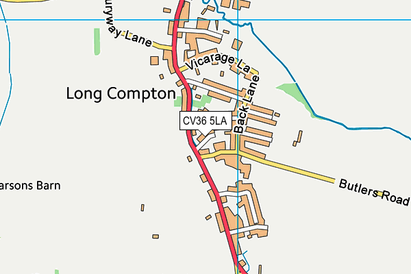CV36 5LA map - OS VectorMap District (Ordnance Survey)