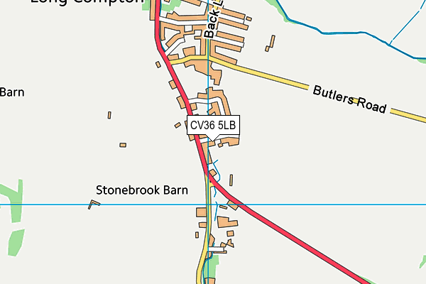 CV36 5LB map - OS VectorMap District (Ordnance Survey)