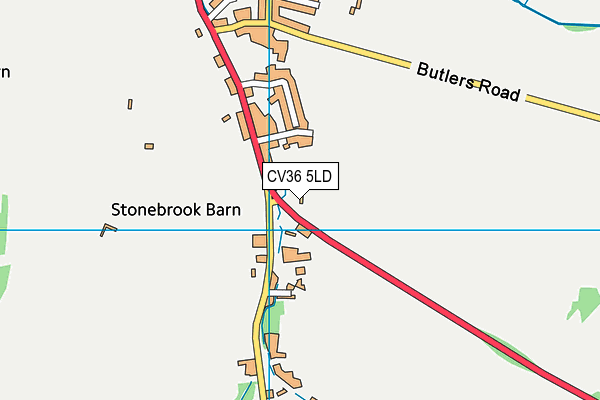 CV36 5LD map - OS VectorMap District (Ordnance Survey)