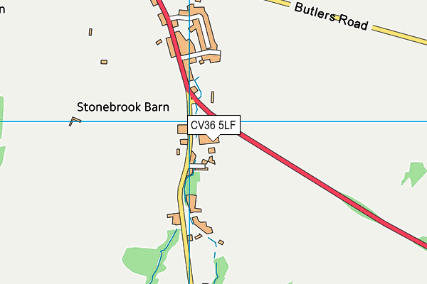 CV36 5LF map - OS VectorMap District (Ordnance Survey)