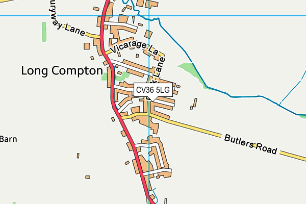 CV36 5LG map - OS VectorMap District (Ordnance Survey)