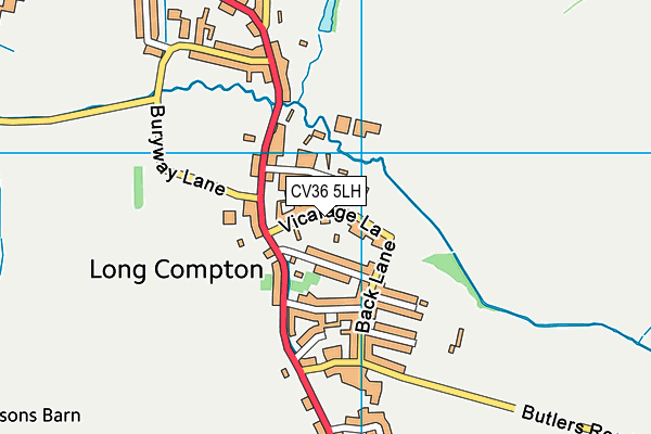 CV36 5LH map - OS VectorMap District (Ordnance Survey)