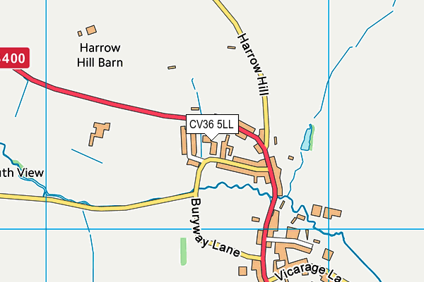 CV36 5LL map - OS VectorMap District (Ordnance Survey)
