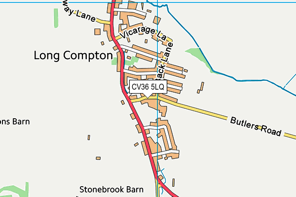 CV36 5LQ map - OS VectorMap District (Ordnance Survey)