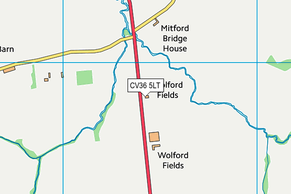 CV36 5LT map - OS VectorMap District (Ordnance Survey)